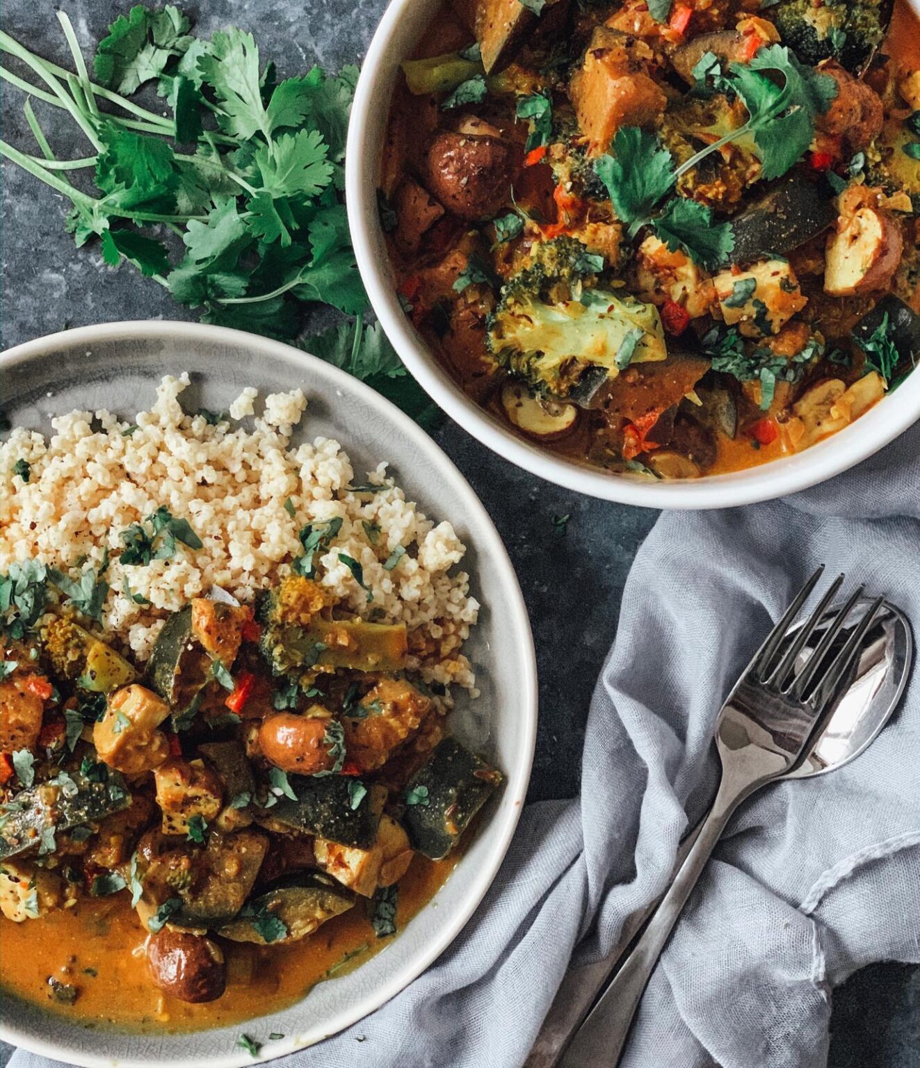 Aubergine, Mushroom & Broccoli Curry with Millet - The Prediabetes ...