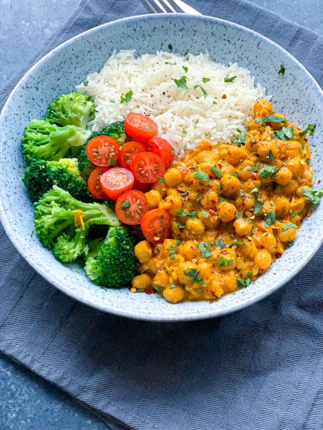 Coconut Chickpea Curry with Basmati Rice & Veggies - The Prediabetes ...