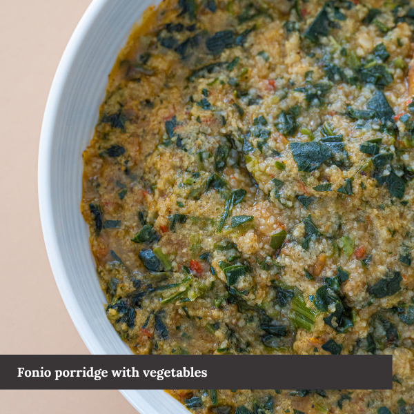 fonio with vegetables - millet for blood sugar control